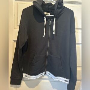 Women’s UGG Black Hoodie with White Logo Trim